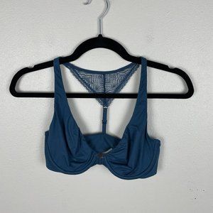 Victoria Secret Body By Victoria Unlined Demi Front Close Bra 32D Lace Racerback